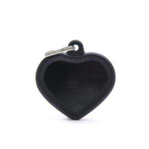MEDAILLE HUSHTAG COEUR ALU NOIR