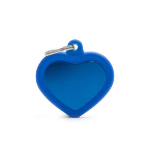 MEDAILLE HUSHTAG COEUR ALU BLEU