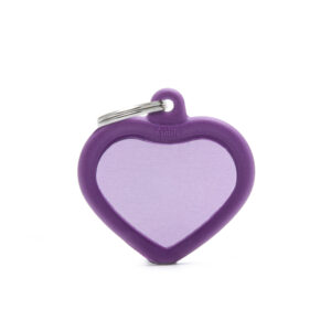 MEDAILLE HUSHTAG COEUR ALU VIOLET