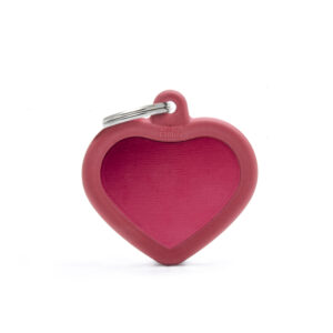 MEDAILLE HUSHTAG COEUR ALU ROUGE