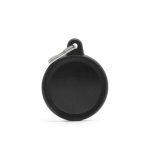 MEDAILLE HUSHTAG CERCLE ALU NOIR