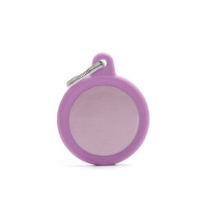 MEDAILLE HUSHTAG CERCLE ALU ROSE