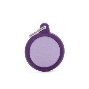 MEDAILLE HUSHTAG CERCLE ALU VIOLET