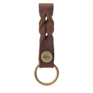 Porte-clés CUIR GRAISSÉ MARRON