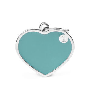 MEDAILLE BASIC HANDMADE GRAND CŒUR BLEU VERT