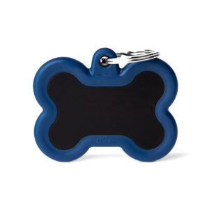 MEDAILLE HUSHTAG OS ALU NOIR ET BLEU FONCE