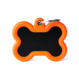 MEDAILLE HUSHTAG OS ALU NOIR ET ORANGE