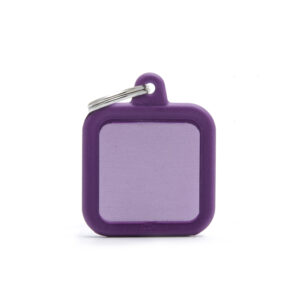 MEDAILLE HUSHTAG CARRE ALU VIOLET
